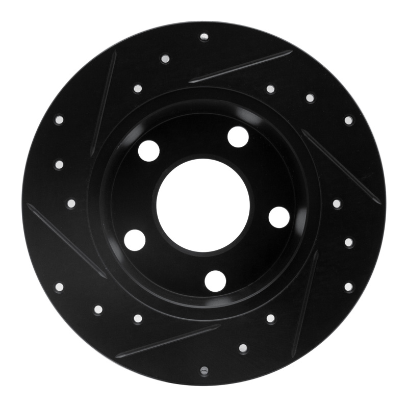Audi A6 Quattro Brake Rotor (1) - Rear Right - R1 Concepts - Drilled & Slotted - Black - `99-`02